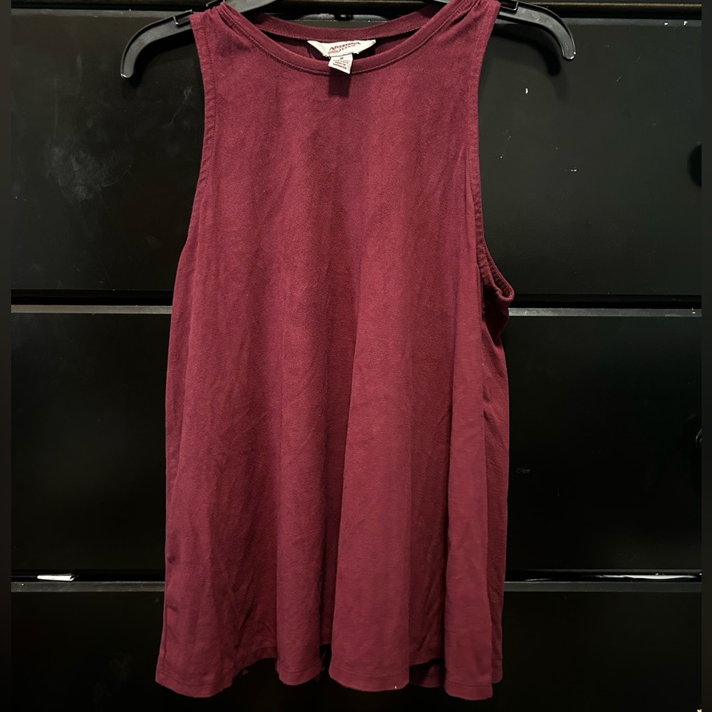 maroon tank top